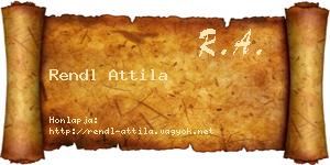 Rendl Attila névjegykártya